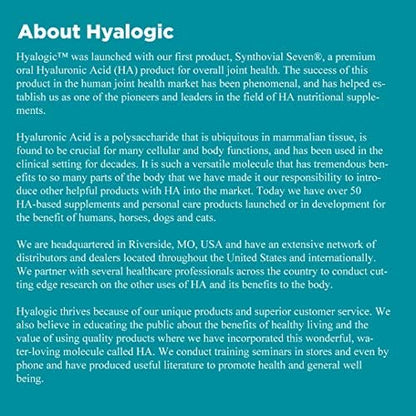 Hyalogic HyaFlex Hyaluronic Acid for Dogs - Premium Pet Supplies for Joint, Skin, Eye, and Coat Maintenance - Natural Joint Supplement for Dogs to Enhance Mobility (30ml)