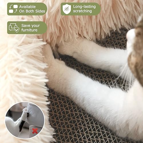 Cat Lounge Scratcher Box with Removable Cardboard (Beige)