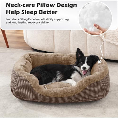 INVENHO Dog Bed Medium Size, Orthopedic Warming Soft Calming Sleeping Durable with Anti-Slip Bottom