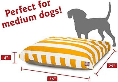 Majestic Pet Medium Dog Bed, Rectangular, Polyester, Washable, 36x29x4 Inch, Yellow