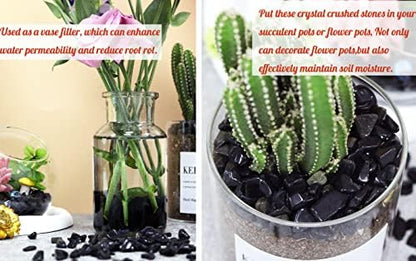 Obsidian Healing Crystal Chips Bulk Gemstones Sets Tumbled Crushed Stones Crushed Crystals Natural Rocks for Fountain Rocks Decoration Reiki Energy Balancing Meditation Aquarium Gravel 0.44lb