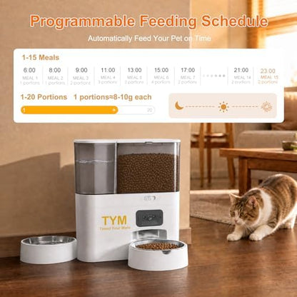 Automatic Cat Feeder with Camera and Water Dispenser, 5G WiFi App Control
