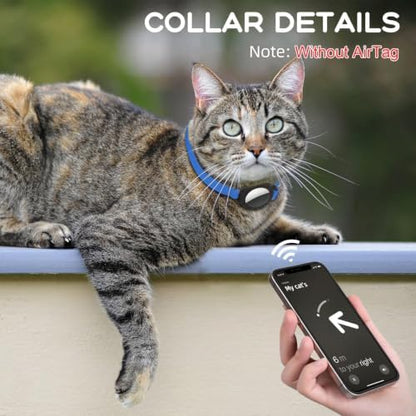 AirTag Cat Collars, Stretchy Collar with AirTag Holder and Bell