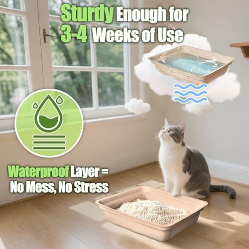 Disposable Litter Box for Cats Large: 2/4/6/8-Pack 17.5X 13.5in Leak-Proof