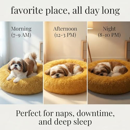 nononfish Cozy Dog Bed for Small Dogs,Plush Calming Pet Bed