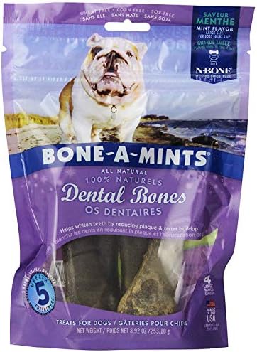 Bone-A-Mints All natural, Wheat-Free Breath Freshening Bone, 8.92-Ounce, Large, 4-Pack