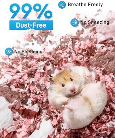 BUCATSTATE Hamster Bedding 70L, Truly 99% Dust-Free Paper Bedding, Blossom