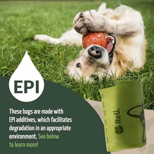 Reli. Biodegradable Dog Poop Bags Rolls (600 Pack, 40 Rolls)
