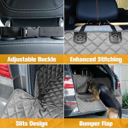 PETICON SUV Cargo Liner for Dogs, Trunk Cover with Bumper Flap Protector