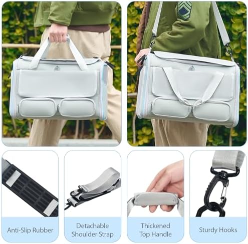 Cat Carrier for Pets up to 15 lbs, Soft-Sided Collapsible Pet Carrier