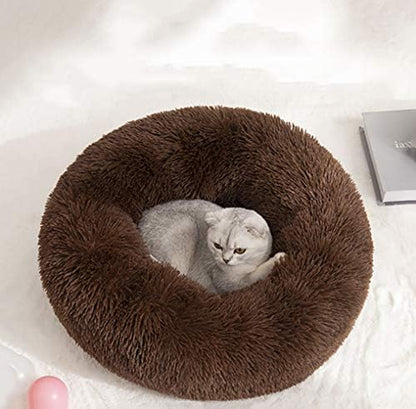 Dog Bed for Small Dogs & Cats, 24 Inch Medium Fluffy Washable Donut Bed