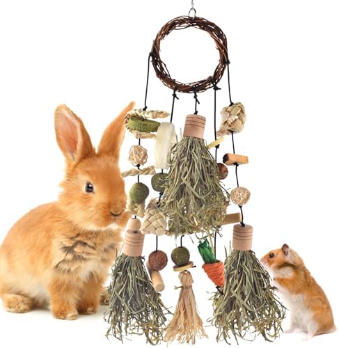 Bissap Rabbit Chew Toy, Hanging Natural Teeth Grinding Snack for Small Pets