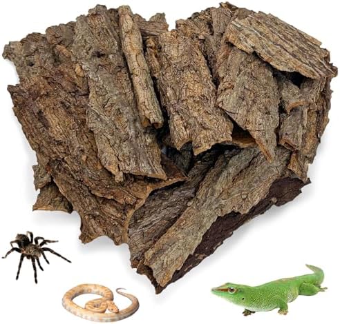 Reptile Cork Bark Bulk 1 Lb Reptile Bark Bedding Natural Flat Cork Wood Pieces Terrarium Substrate Tank Supplies for Bearded Dragon Snake Spiders Hermit Crabs Geckos Tortoise