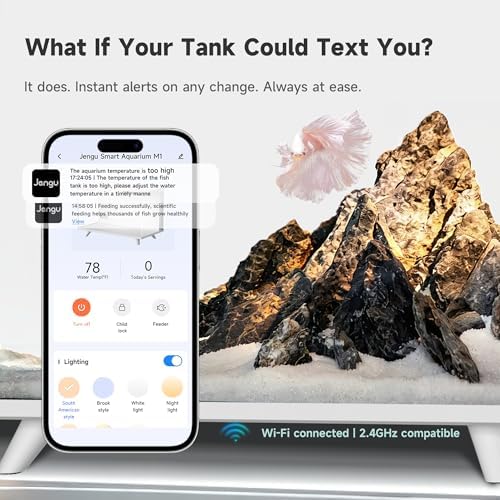 M1 5.3 Gallon Smart Fish Tank, App-Controlled Betta Aquarium Starter Kit