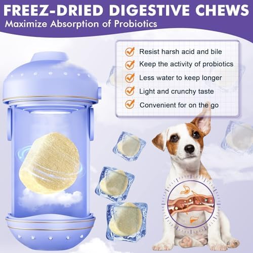 DRFOSTER Probiotics & Digestive Enzymes for Dogs, Freeze-Dried, 120 Bites
