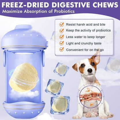 DRFOSTER Probiotics & Digestive Enzymes for Dogs, Freeze-Dried, 120 Bites
