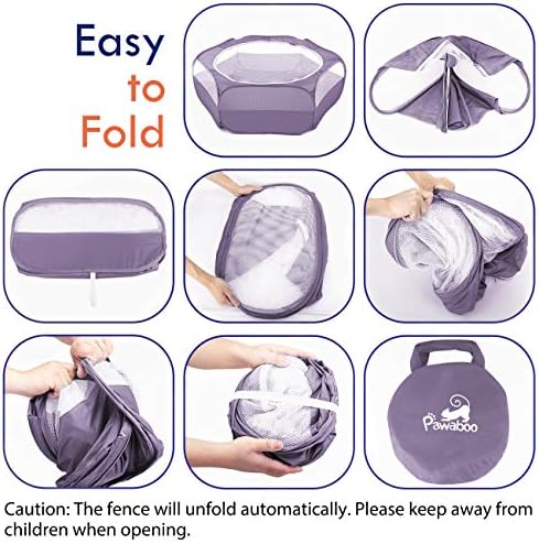Pawaboo Small Animal Playpen with Zippered Cover, Purple