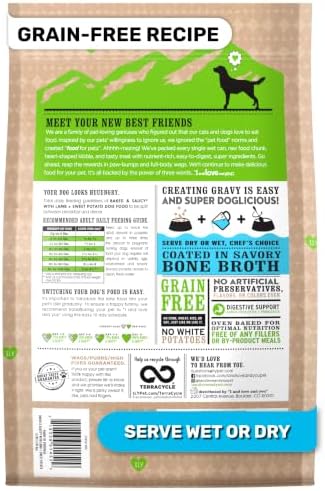 I AND LOVE AND YOU Baked and Saucy Dry Dog Food - Lamb + Sweet Potato - Prebiotic + Probiotic, Real Meat, Grain Free, No Fillers, 4lb Bag