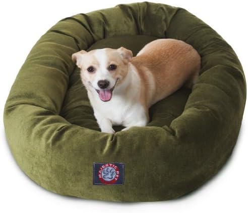 Majestic Pet Micro Velvet Dog Bed, 32 Inch Medium, Round, Washable, Fern