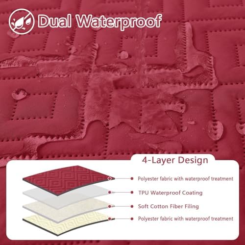 hyha Waterproof Reversible Dog Blanket, Pet Blanket for Sofa Couch