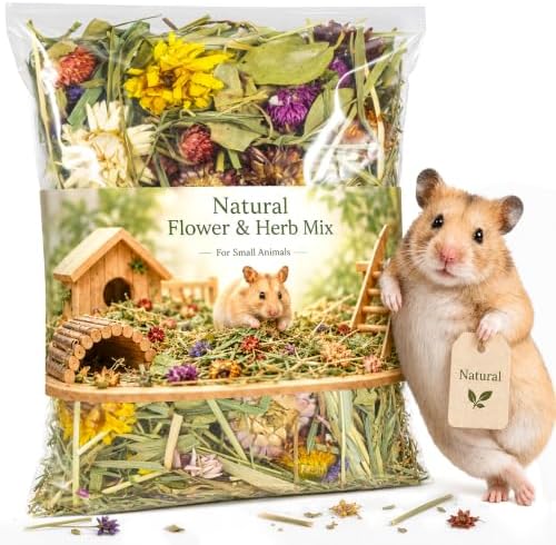 Sukh Hamster Bedding Odor Control - 200G Flowers & Herbs for Small Animals