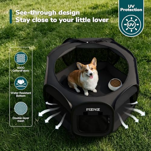 Dog Cat Small Animal Puppy Playpen Crate, Medium, Whole Black