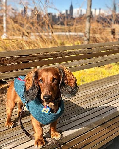 Gooby Zip-Up Fleece Dog Sweater, Turquoise Wash, X-Large