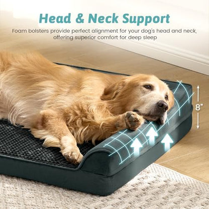 COZY KISS Orthopedic Dog Bed for Extra Large Dogs, U Shaped XXL 48x35 inch