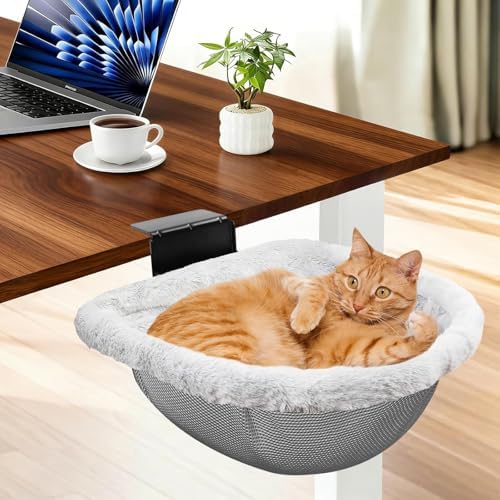 Extra-Sturdy Cat Desk Bed with Heavy-Duty Clamp
