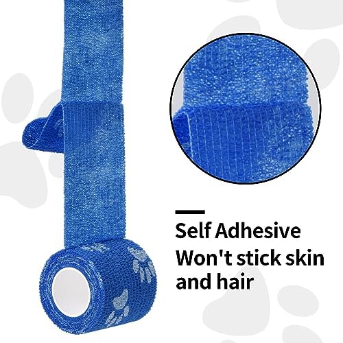 12 Rolls Pet Vet Wrap Dog Self Adhesive Bandage Wrap for Horse Cat Animal
