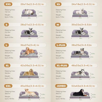 MEKIY Orthopedic Waterproof Dog Bed with Bolster for Extra Large Size Dogs
