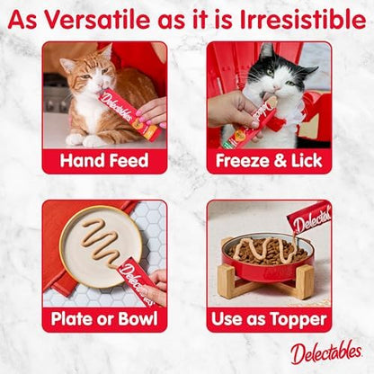 Delectables Squeeze Up Non-Seafood Variety Pack, Creamy Squeezable Puree, Lickable Wet Cat Treats, Grain Free, No Added Fillers, No By-Products, No Added Preservatives, 0.5 Ounces Tube, 72 Tubes Total