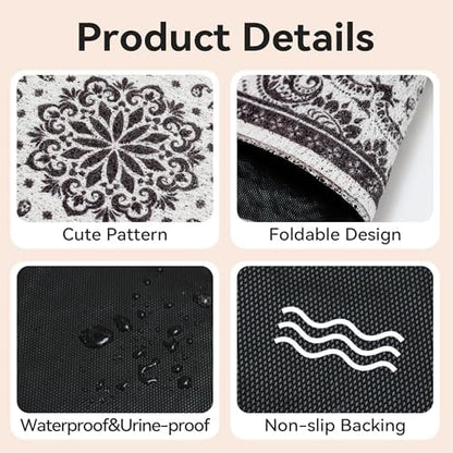 Cat Litter Mat,40"x30" High Density PVC Litter Rug Trapping Mat, Non-Slip, Waterproof & Urine-Proof Kitty Litters Catcher Mats, Keep Floor Clean, Soft on Kitten Paws, Cat Essentials Black