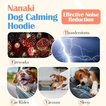 Nanaki Soft Quiet Ears for Dogs Hearing Protection Noise Cancelling-Dog Snood Ear Protector for Eating&Drinking,Dog Headband for Grooming,Ear Flap Wrap for Hematoma,Anxiety Relief, Separation,Blue,L