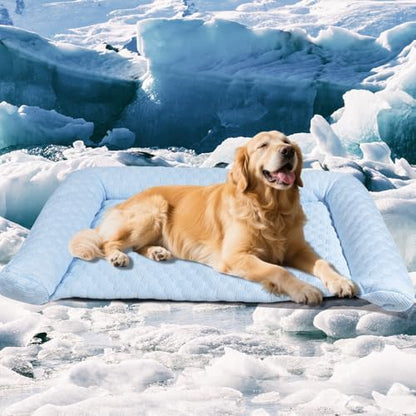 Cooling Mat for Dogs - 2025 Upgraded 28" x 18" Washable Pet Cooling Pad for Cats, Non-Slip Kennel Bed for Summer, Ultra-Comfortable & Machine Washable Portable Ice Mat for Dogs/Cats