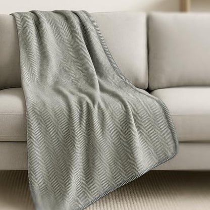 Preston II – THE Polar Fleece Throw, Super-Soft Recycled Polar Fleece Dog Blanket Couch Coat Sofa and Car Protecter for Small, Medium, Large Dogs - 40”x 50”, Dove Gray Herringbone, One Size
