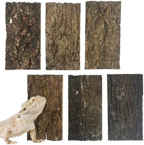 Reptile Cork Bark Bedding 6PCS Bearded Dragon Climbing Wall Mat