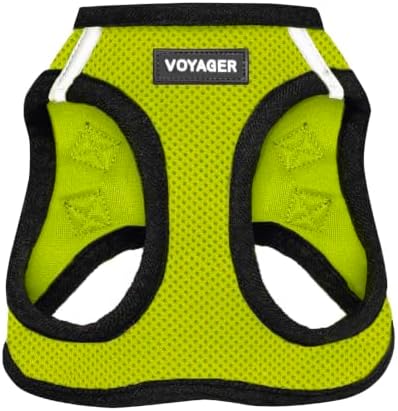 Voyager Step-in Air Dog Vest Harness - Lime Green/Black Trim, Large
