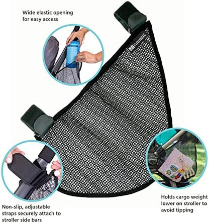 J.L. Childress Universal Side Sling Stroller Organizer & Caddy, Black