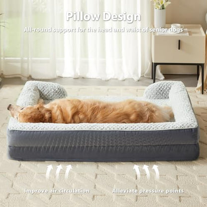 LEXTRO Orthopedic Dog Bed for Medium Dogs, Comfy Sleeping Dog Sofa Bed