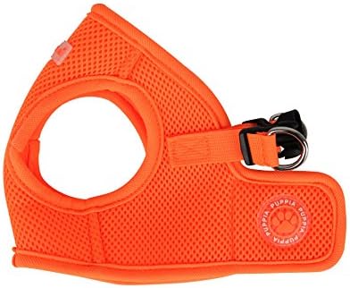 Puppia Neon Soft Vest Harness Step-in No Choke No Pull Walking Training for Small and Medium Dog, Orange, X-Small