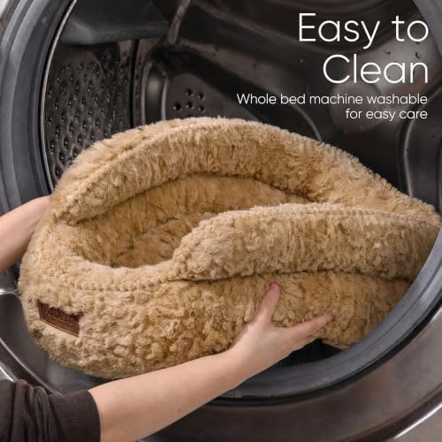 FUKUMARU Cat Bed for Indoor Cats, Small Dog Bed Washable, Round Kitten Bed