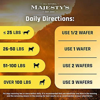 Majesty's Buddy Bites Hip and Joint Wafers for All Dogs - Superior Support Supplement - Peanut Butter and Coconut Oil Flavored - 56 Count (Up to 8 Week Supply)