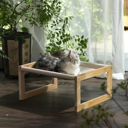 FUKUMARU Large Cat Hammock, Raised Dog Bed for Indoor and Outdoor, Washable