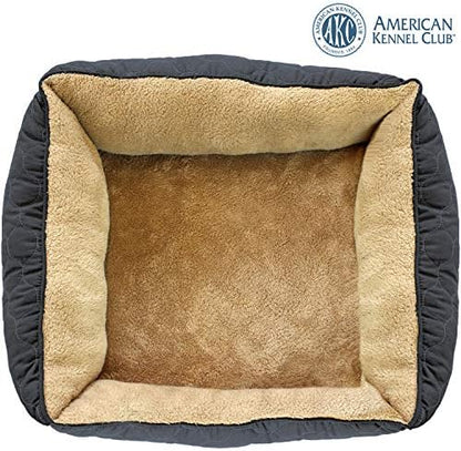 American Kennel Club Orthopedic Circle Stitch Cuddler Pet Bed, Gray 25x21x8"