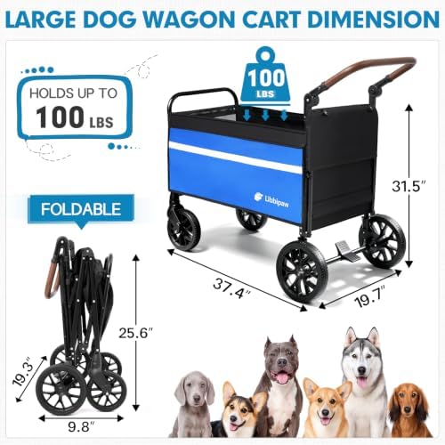Foldable Dog Wagon for Medium & Large Dogs, Outdoor Pet Wagon