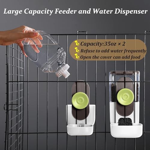 Kenond 35oz Rabbit feeders,Rabbit Water Dispenser,Pet Ferret Cage Food Bowl