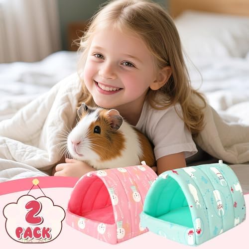 UPINS 2 Pack Guinea Pig Bed, Guinea Pig Hideout