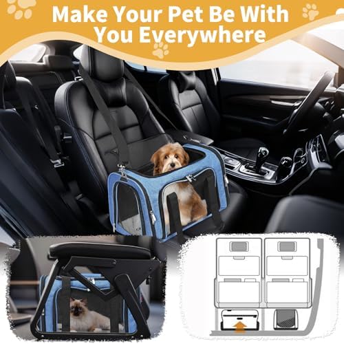 Soft-Sided Cat/Dog/Pet Carrier, Collapsible Pets Travel Carriers