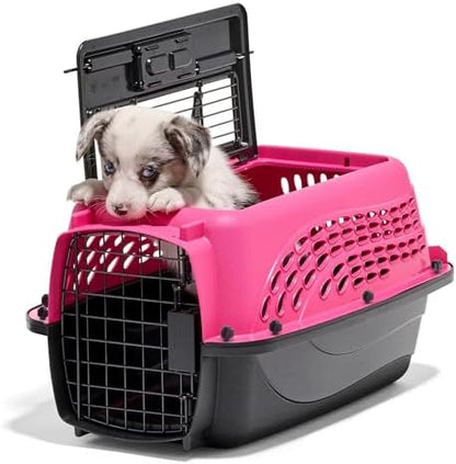 Petmate Two Door Plastic Pet Kennel, XS 19in, Pink, up to 10lbs
